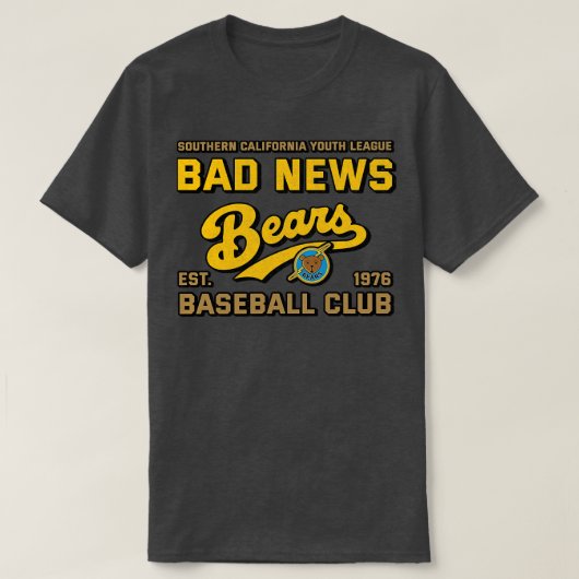 Slecht nieuws Beren honkbalclub T-shirt (Design voorkant)