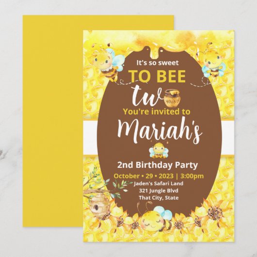 Slecht om bij twee uitnodiging te zijn (Voorkant / Achterkant)