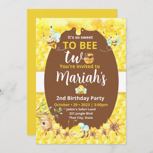 Slecht om twee te zijn uitnodiging (Voorkant / Achterkant)