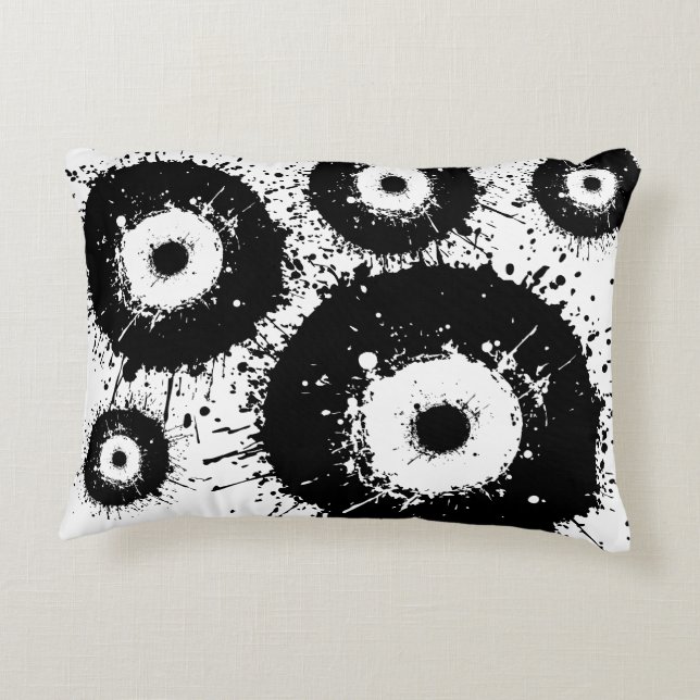Slecht oog zwart-wit accent kussen (Achterkant)