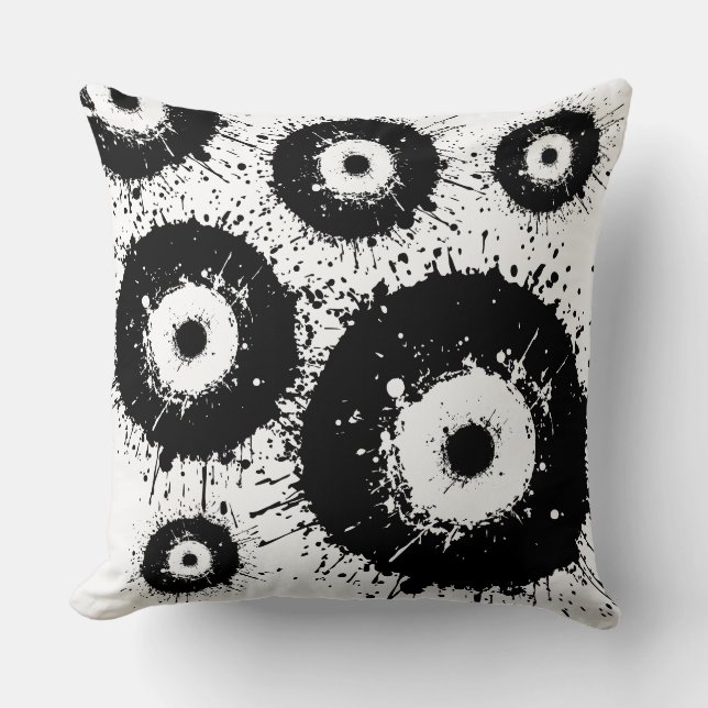 Slecht oog zwart-wit kussen (Voorkant)
