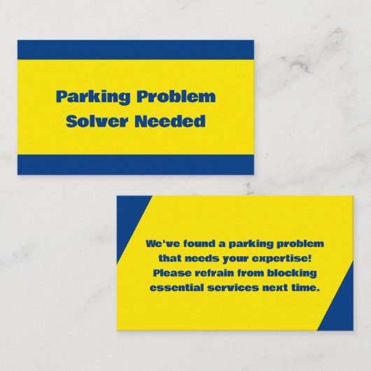 Slecht parkeerprobleem visitekaartje (Voorkant / Achterkant)