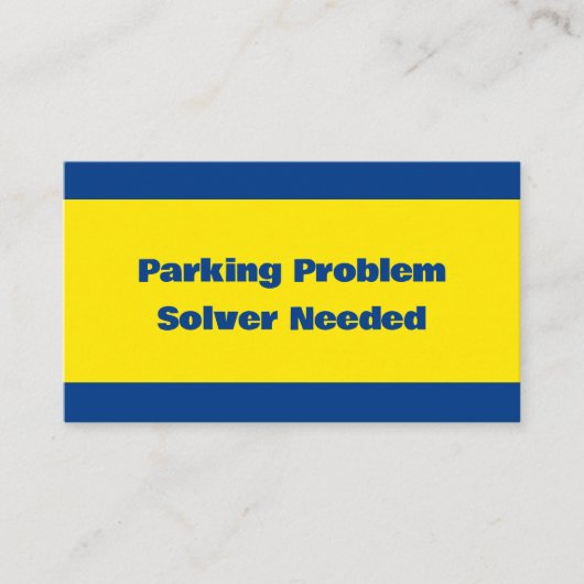 Slecht parkeerprobleem visitekaartje (Voorkant)