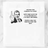 Slecht parkeerteken voor drivers rechthoekige sticker (Tas)