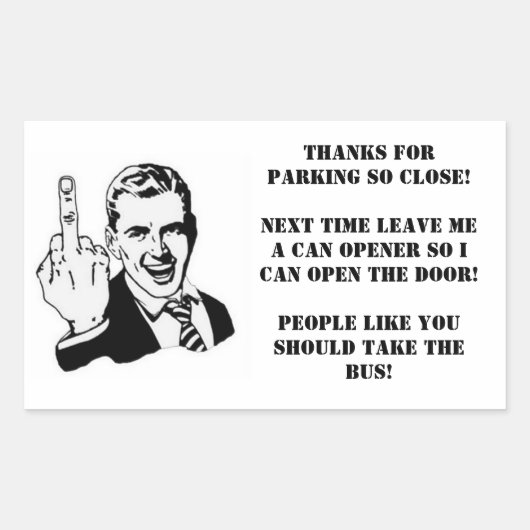 Slecht parkeerteken voor drivers rechthoekige sticker (Voorkant)