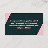 Slecht parkeren IQ-test Visitekaartje (Achterkant)