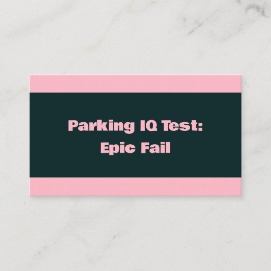 Slecht parkeren IQ-test Visitekaartje (Voorkant)