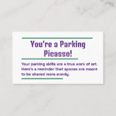 Slecht parkeren visitekaartje (Voorkant)
