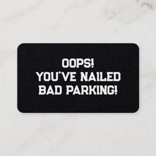 Slecht parkeren visitekaartje (Voorkant)