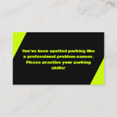 Slecht parkeren visitekaartje (Achterkant)