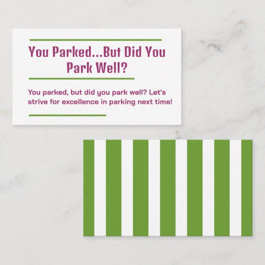 Slecht parkeren visitekaartje (Voorkant / Achterkant)