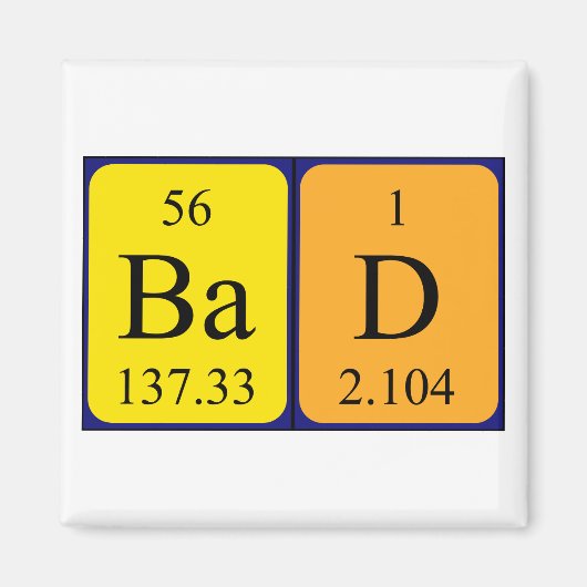 Slecht periodiek lijstnaammagneet magneet (Voorkant)