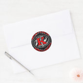 slecht rode zebra beginletter K Ronde Sticker (Envelop)