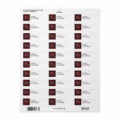 slecht rood zebra fleur de lis symbool etiket (Full Sheet)