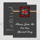 slecht rood zebra fleur de lis symbool kaart (Voorkant / Achterkant)