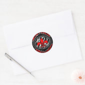 slecht rood zebra fleur de lis symbool ronde sticker (Envelop)