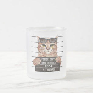Slecht schattig kattenontwerp Katten liefhebbers Matglas Koffiemok