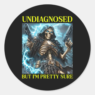 Slecht skelet niet-gediagnosticeerd autisme hersen ronde sticker