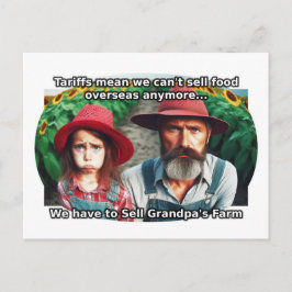 Slecht tarief verdrietige boeren briefkaart