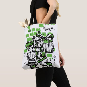 Slecht tot op het Bot Bulldog Gangster Kunst Tote Bag
