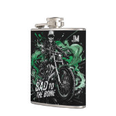 Slecht tot op het Bot Gepersonaliseerde Vinyl Omwi Heupfles (Links)