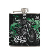 Slecht tot op het Bot Gepersonaliseerde Vinyl Omwi Heupfles (Voorkant)