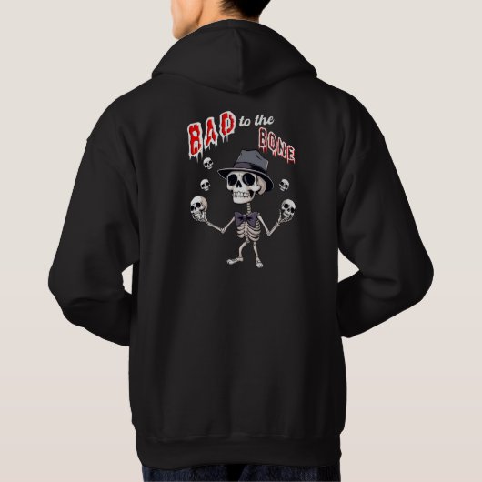 Slecht tot op het bot, grappig skelet hoodie (Achterkant)