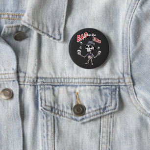 Slecht tot op het bot, grappig skelet ronde button 5,7 cm