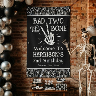 Slecht tot op het Bot! Halloween 2e Verjaardagsfee Spandoek