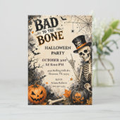 Slecht tot op het Bot Halloween Feest Kaart (Staand voorkant)
