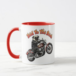 Slecht tot op het Bot "Pugly Attitude" Pug Biker Mok