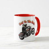 Slecht tot op het Bot "Pugly Attitude" Pug Biker Mok (Voorkant rechts)