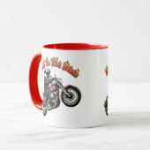 Slecht tot op het Bot "Pugly Attitude" Pug Biker Mok (Voorkant links)