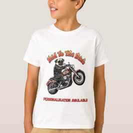 Slecht tot op het Bot "Pugly Attitude" Pug Biker T-shirt