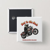 Slecht tot op het Bot "Pugly Attitude" Pugs Bikerm Vierkante Button 5,1 Cm (Voorkant /achterkant)