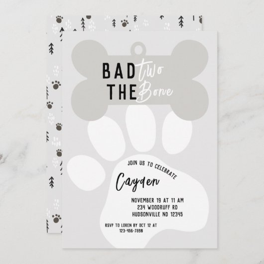 Slecht tot op het Bot Simpele Hond Tweede Verjaard Kaart (Voorkant / Achterkant)