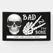 Slecht tot op het Bot Skelet 2de Verjaardagsfeest Spandoek (Horizontaal)