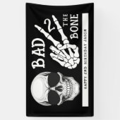 Slecht tot op het Bot Skelet 2de Verjaardagsfeest Spandoek (Verticaal)