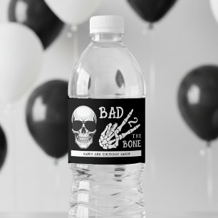 Slecht tot op het Bot Skelet 2de Verjaardagsfeestj Waterfles Etiket