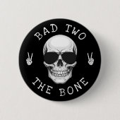 Slecht tot op het Bot Skelet Schedel 2e Verjaardag Ronde Button 5,7 Cm (Voorkant)