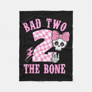 Slecht tot op het Bot Verjaardag 2 Jaar Oud Roze G Fleece Deken