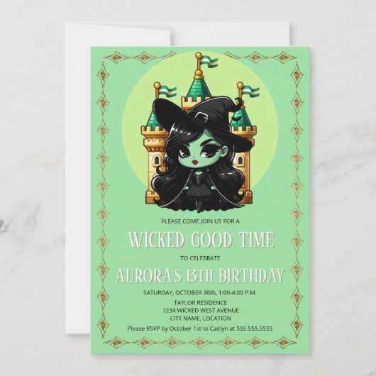 Slecht Toverheks Goed Tijd Feest Kaart (Voorkant)