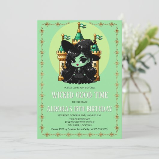 Slecht Toverheks Goed Tijd Feest Kaart (Staand voorkant)