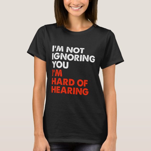 Slecht van het horen Leuk ASL Gebarentaal Doof Bew T-shirt (Voorkant)