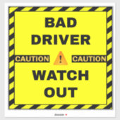 Slecht verkeersveiligheidsteken - Geel uitkijken Sticker (Vel)