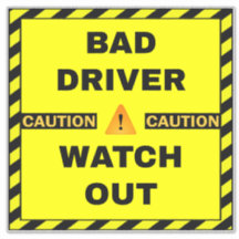 Slecht verkeersveiligheidsteken - Geel uitkijken