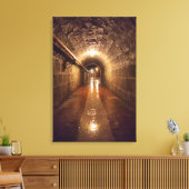 Slecht verlichte zoutmijn tunnel canvas afdruk (Insitu (Woonkamer))