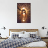 Slecht verlichte zoutmijn tunnel canvas afdruk (Insitu (Slaapkamer))