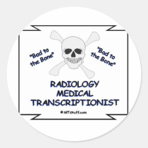 Slecht voor de beenradiologie Medical Transcriptio Ronde Sticker