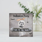 Slecht voor de Bone Damask Halloween Party Kaart (Staand voorkant)